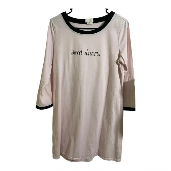 Kate spade womens sleepwear pajama dress sweet dreams pink blue collar medium - Picture 7 of 10